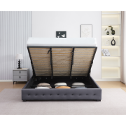 Posteľ s úložným priestorom, 180x200, sivá, MINDY