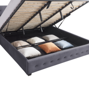 Posteľ s úložným priestorom, 180x200, sivá, MINDY