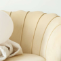 Kreslo v štýle Art-deco, béžová Velvet látka/gold chróm zlatý, NOBLEO