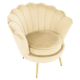 Kreslo v štýle Art-deco, béžová Velvet látka/gold chróm zlatý, NOBLEO
