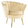 Kreslo v štýle Art-deco, béžová Velvet látka/gold chróm zlatý, NOBLEO