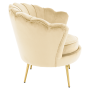 Kreslo v štýle Art-deco, béžová Velvet látka/gold chróm zlatý, NOBLEO
