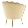 Kreslo v štýle Art-deco, béžová Velvet látka/gold chróm zlatý, NOBLEO