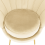 Kreslo v štýle Art-deco, béžová Velvet látka/gold chróm zlatý, NOBLEO