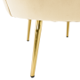Kreslo v štýle Art-deco, béžová Velvet látka/gold chróm zlatý, NOBLEO