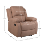 Relaxačné polohovacie kreslo, hnedá látka, ASKOY NEW