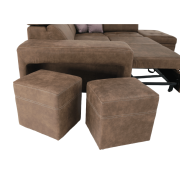 Sedacia súprava, látka hnedá/svetlofialová, pravá, LANZA