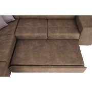 Sedacia súprava, látka hnedá/svetlofialová, ľavá, LANZA