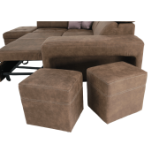 Sedacia súprava, látka hnedá/svetlofialová, ľavá, LANZA