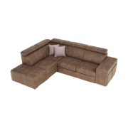 Sedacia súprava, látka hnedá/svetlofialová, ľavá, LANZA