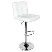 Barová stolička, biela ekokoža/chróm, KANDY 2 NEW