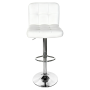 Barová stolička, biela ekokoža/chróm, KANDY 2 NEW