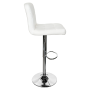 Barová stolička, biela ekokoža/chróm, KANDY 2 NEW