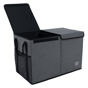 Skladací úložný box, sivá/čierna, DETER