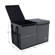 Skladací úložný box, sivá/čierna, DETER