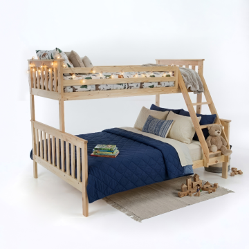 Poschodová rozložiteľná posteľ, prírodná borovica, LUINI