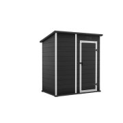 Záhradný domček Keter Essential 6 x 4 tmavosivý / biely, s podlahou