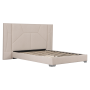 Posteľ s roštom a LED osvetlením, 160x200, béžová Velvet látka, ALTESA