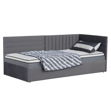 Posteľ s roštom, 90x200, sivohnedá Taupe Velvet látka, MEVIA