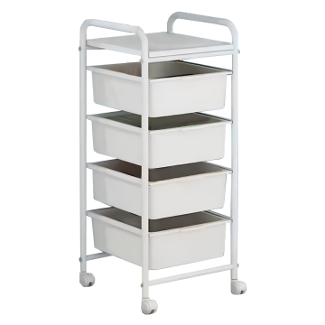 Pojazdný regál, biela, SUFIK