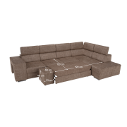 Sedacia súprava, béžová, pravá, MALAGA BIG