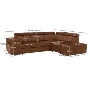 Sedacia súprava, hnedá, pravá, MALAGA