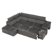 Sedacia súprava, sivá, ľavá, MALAGA