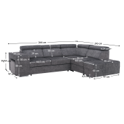 Sedacia súprava, sivá, pravá, MALAGA