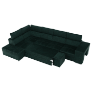 Sedacia súprava, smaragdová, ľavá, MALAGA BIG