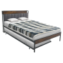 Posteľ s roštom a výsuvnou prístelkou, 160x200, čierna/sivá, NORDO