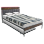 Posteľ s roštom a výsuvnou prístelkou, 160x200, čierna/sivá, NORDO