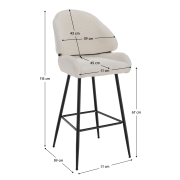 Barová stolička, biela/čierna, SANAKO TYP 2