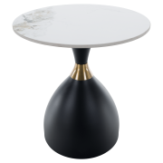 Konferenčný stolík, biely mramor/čierna/zlatá, ODIS NEW