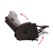 Masážne polohovacie kreslo, hnedá, HUDSON