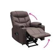 Masážne polohovacie kreslo, hnedá, HUDSON