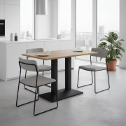 Jedálenský bistro stôl, dub sonoma/čierna, 120x60 cm, RINALDO TYP 2
