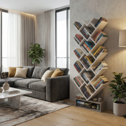 Regál, sivá/biela, VEVEY