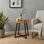 Príručný stolík, dub/čierna, DELIK