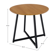 Príručný stolík, dub/čierna, DELIK