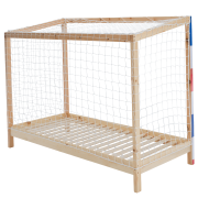 Montessori posteľ, prírodná/biela/modrá/červená, 90x200, FUTAL