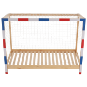 Montessori posteľ, prírodná/biela/modrá/červená, 90x200, FUTAL