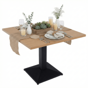 Jedálenský bistro stôl, dub sonoma/čierna, 70x70 cm, RINALDO TYP 1