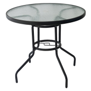 Jedálenský stôl, čierna oceľ/tvrdené sklo, BORGEN NEW TYP 2