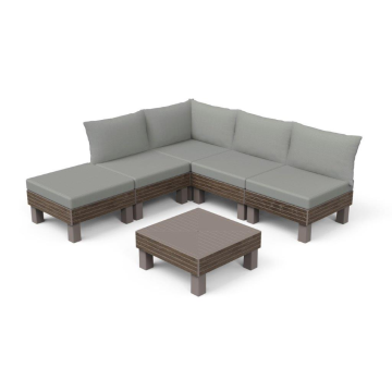 Záhradný nábytok Keter Elements 5-miestny modulárny set walnut