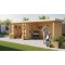 drevený domček KARIBU KERKO 3 + prístavok 280 cm vrátane zadnej steny (9187) natur LG2960