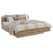 Manželská posteľ, 180x200, dub wotan/biela, GABRIELA