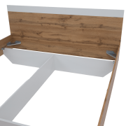 Manželská posteľ, 180x200, dub wotan/biela, GABRIELA