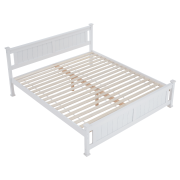 Posteľ s roštom, borovicové drevo/biela, 160x200, LUCAS NEW