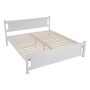 Posteľ s roštom, borovicové drevo/biela, 160x200, LUCAS NEW