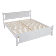 Posteľ s roštom, borovicové drevo/biela, 180x200, LUCAS NEW